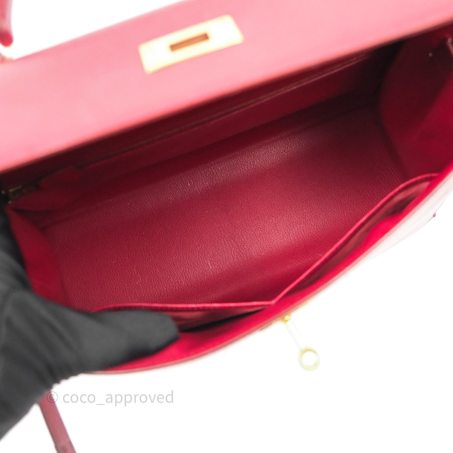 Hermès Vintage Kelly 32 Sellier Rouge Hermes 55 Box Leather Gold Hardware