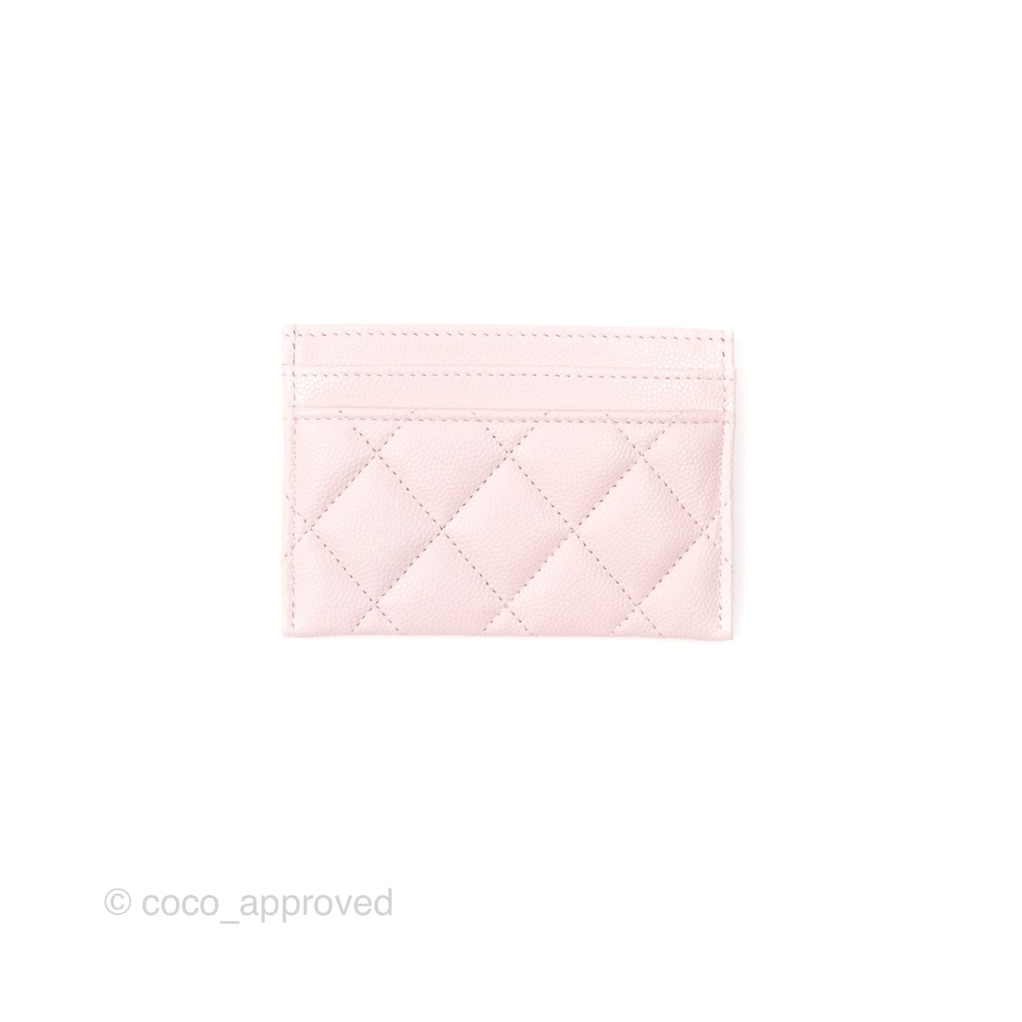 Chanel Quilted Flat Card Holder Light Pink Caviar