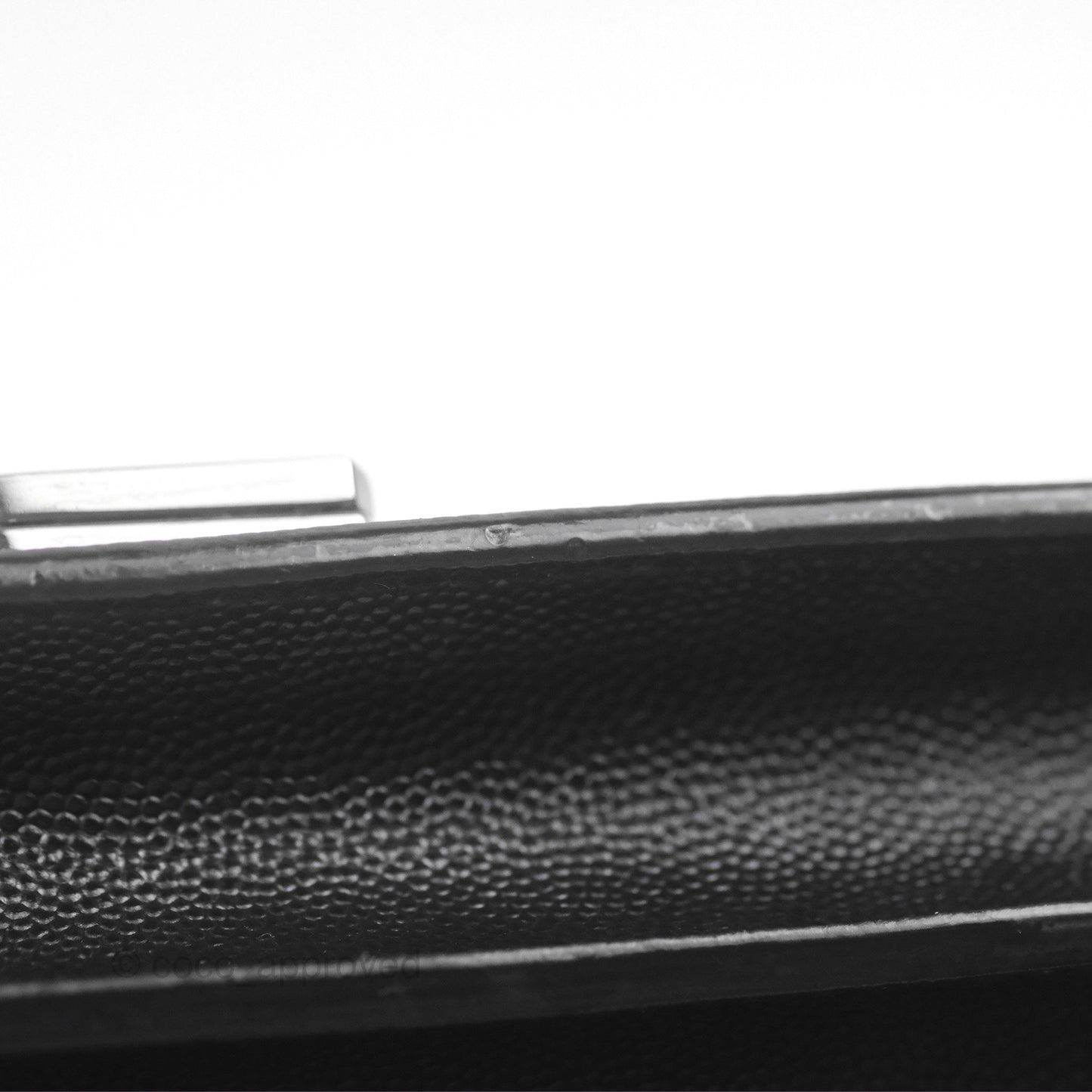 Saint Laurent Cassandra in Grain De Poudre Embossed Leather Black