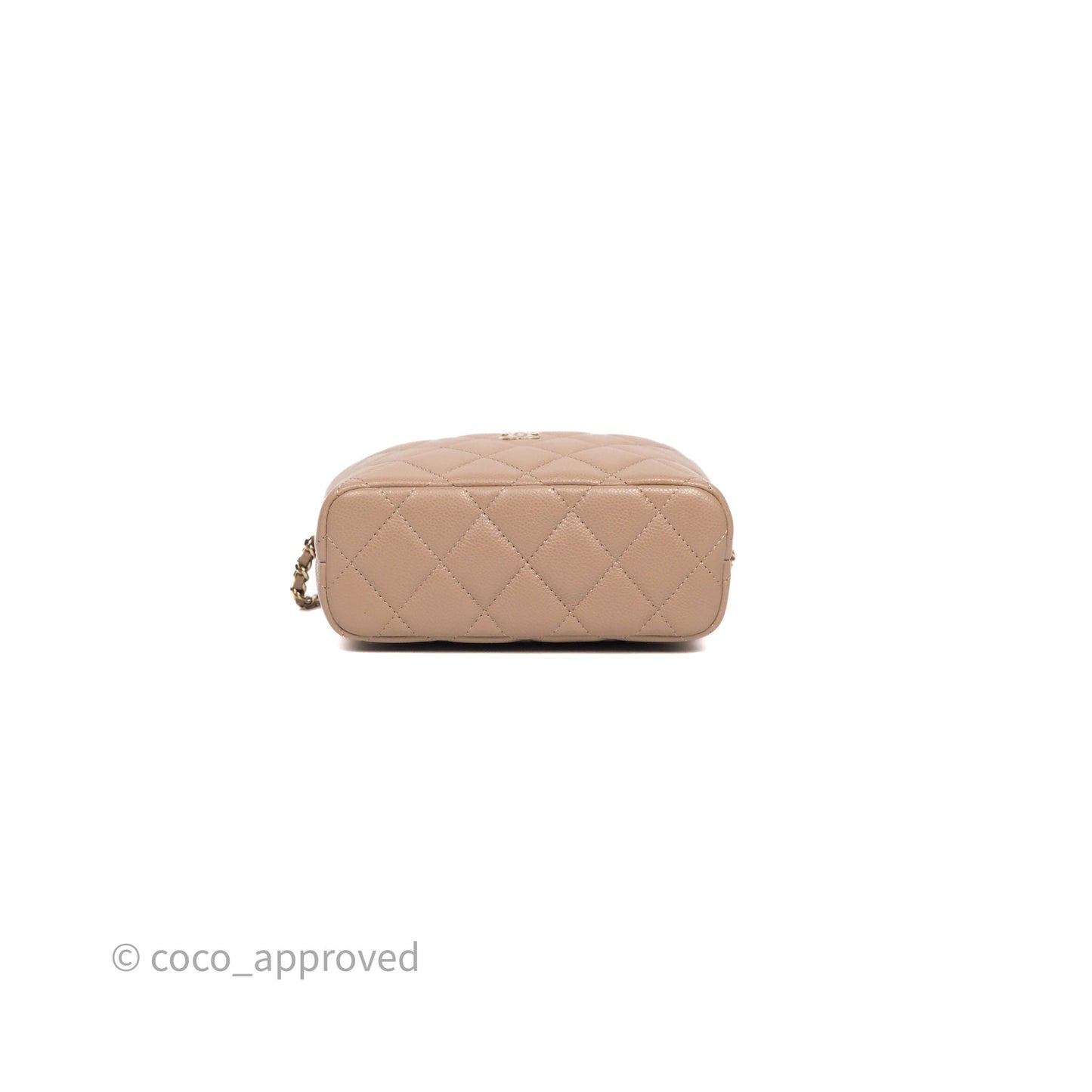 Chanel Quilted Hobo With Chain Beige Fonce Caviar Gold Hardware