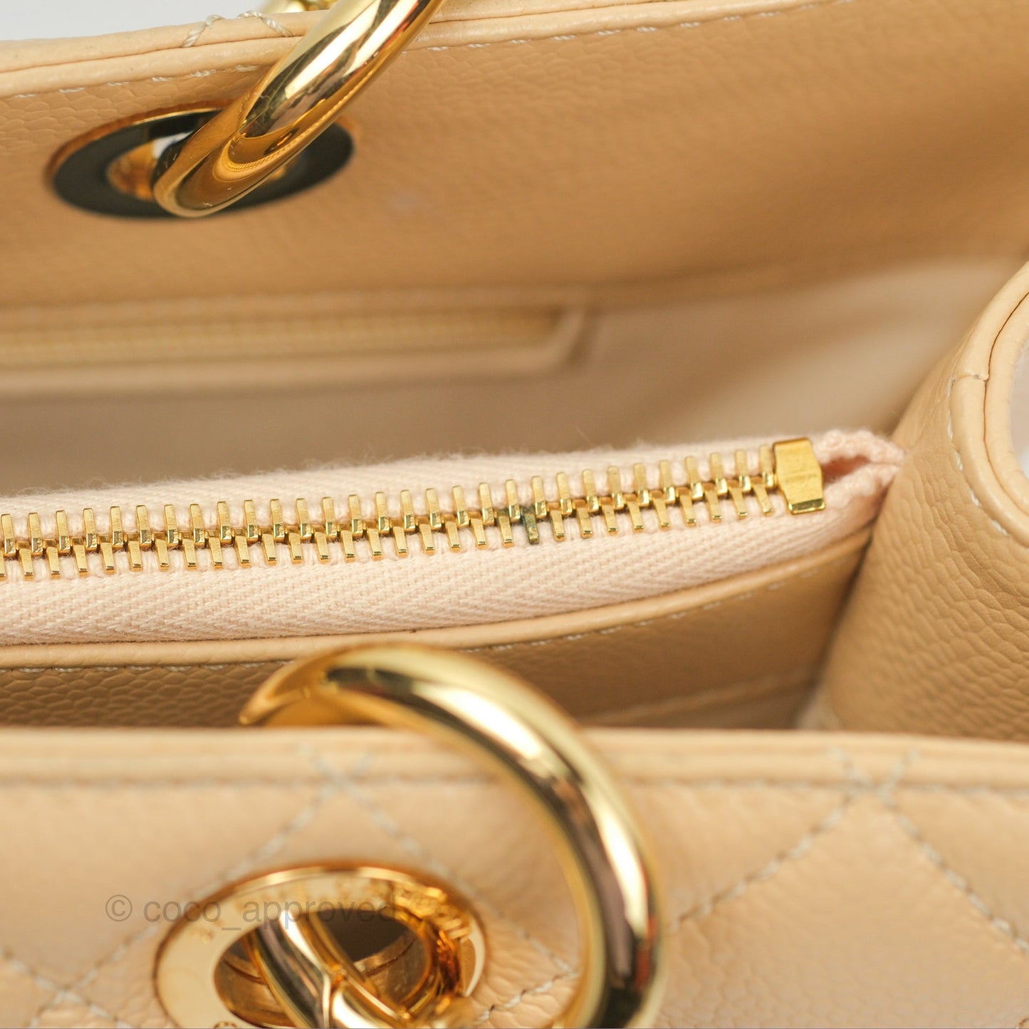 Chanel GST Beige Caviar Gold Hardware