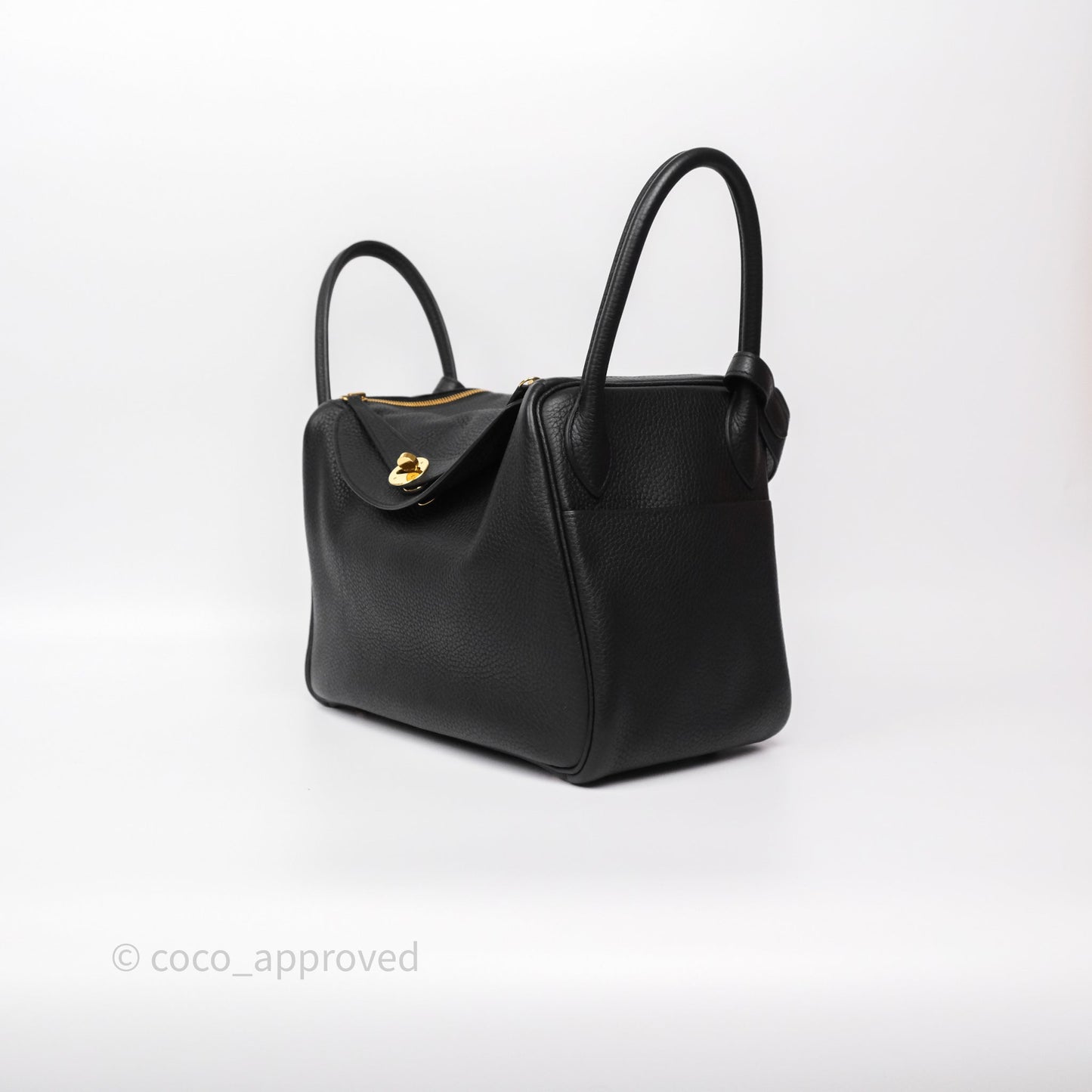 Hermès Lindy 30 Black Noir 89 Clemence Gold Hardware