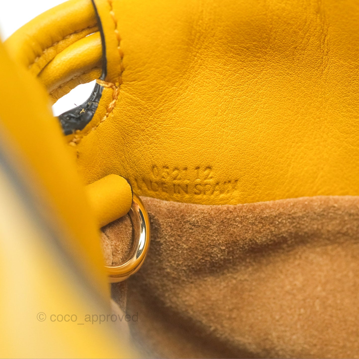 Loewe Nano Flamenco Clutch with Chain Mustard Calfskin