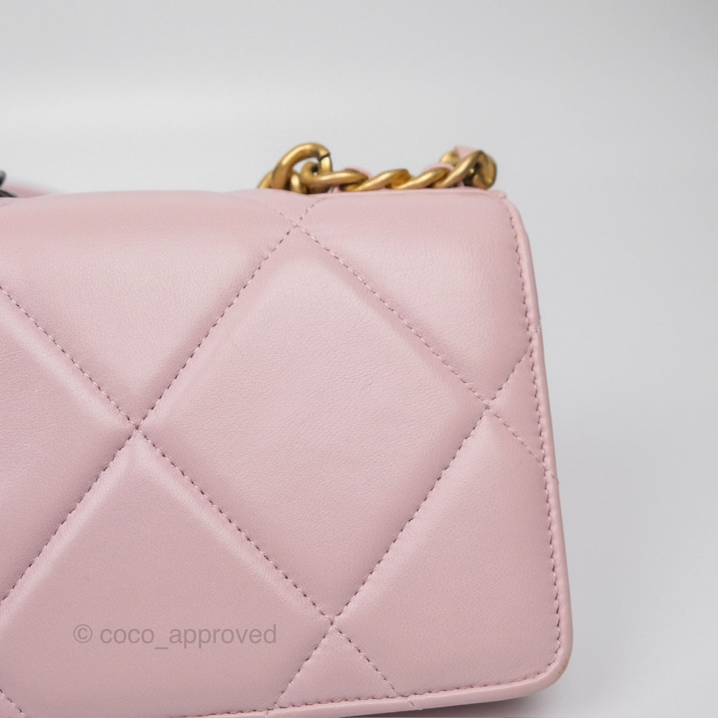 Chanel 19 Wallet on Chain WOC Light Pink Lambskin Mixed Hardware