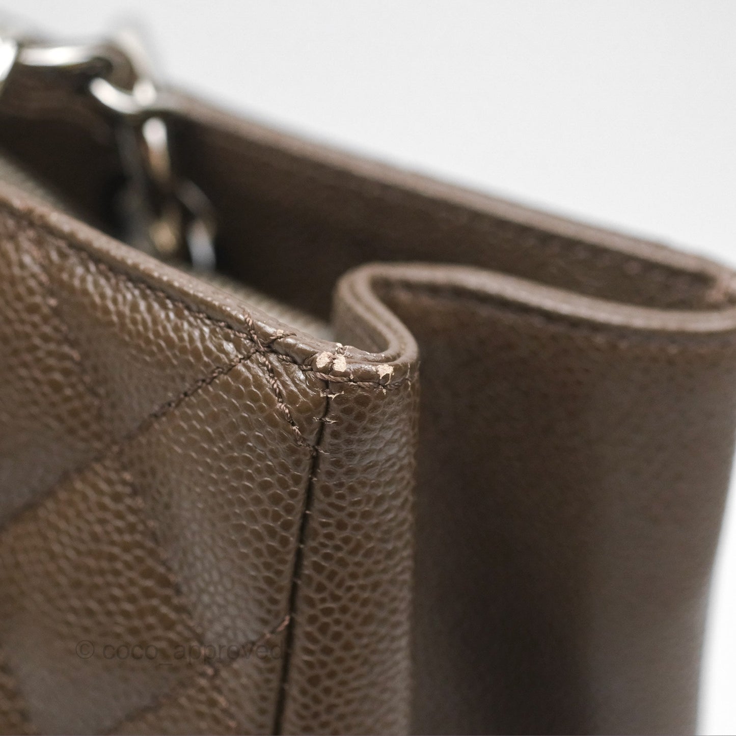 Chanel GST Chocolate Brown Caviar Silver Hardware