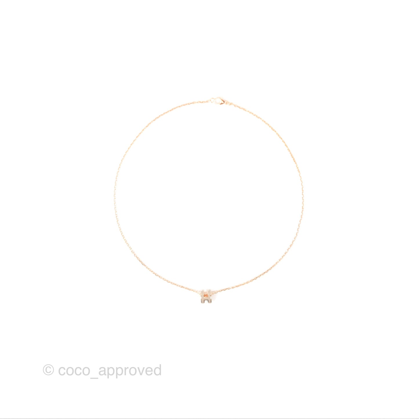 Hermès Mini Pop H Marron Glace Pendant Necklace Rose Gold Hardware
