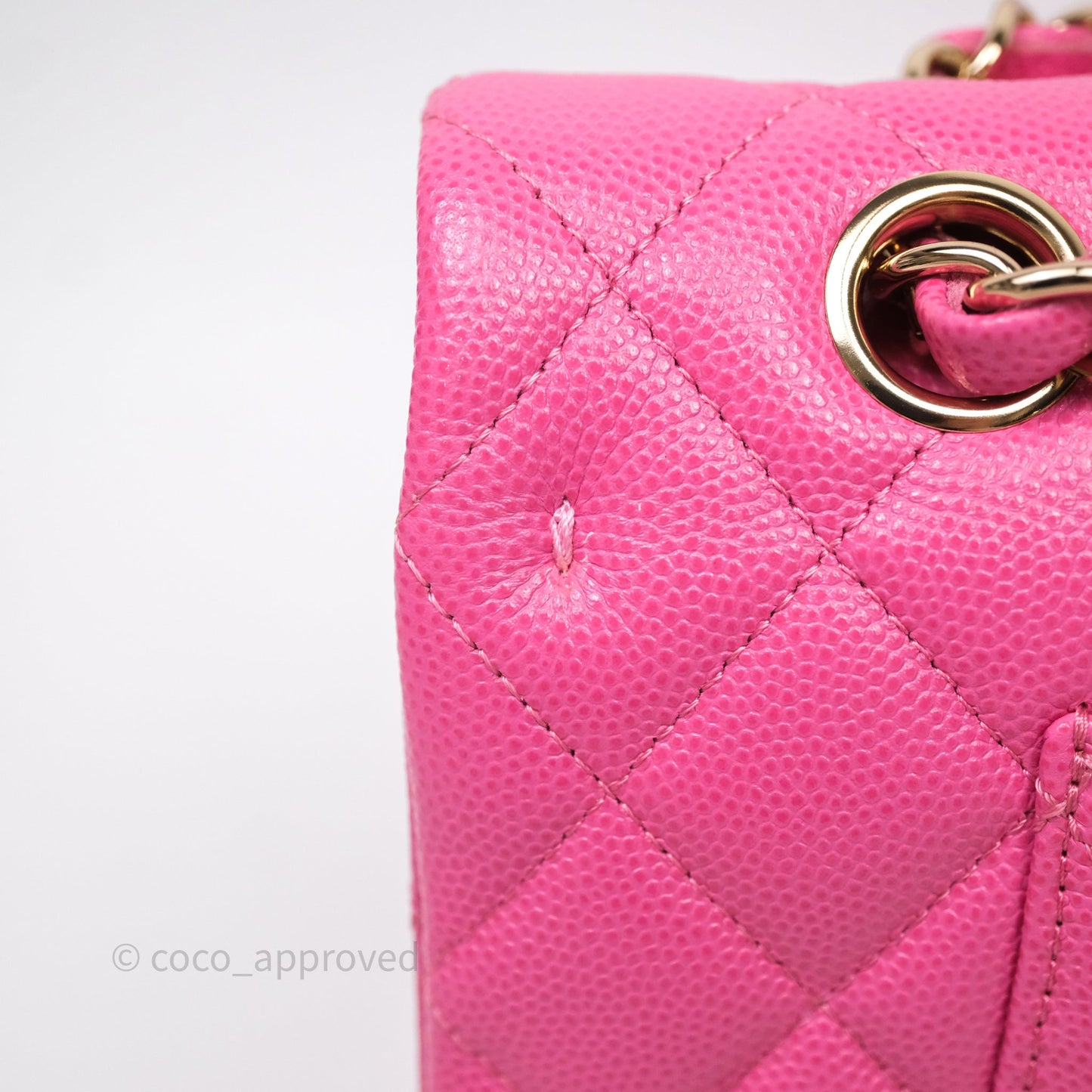 Chanel Classic M/L Medium Flap Quilted Hot Pink Caviar Gold Hardware