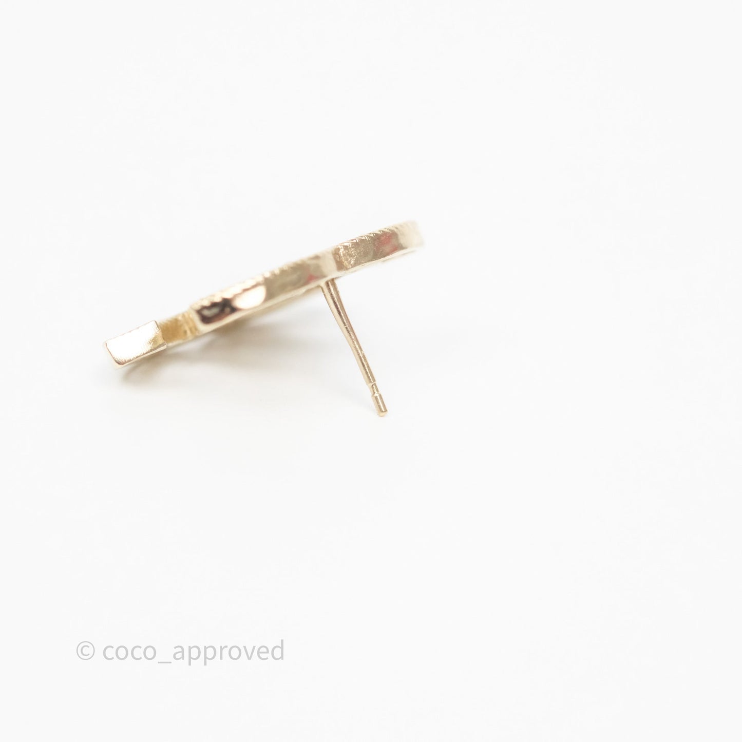 Chanel CC Crystals Pearl Earrings Gold Tone 19S