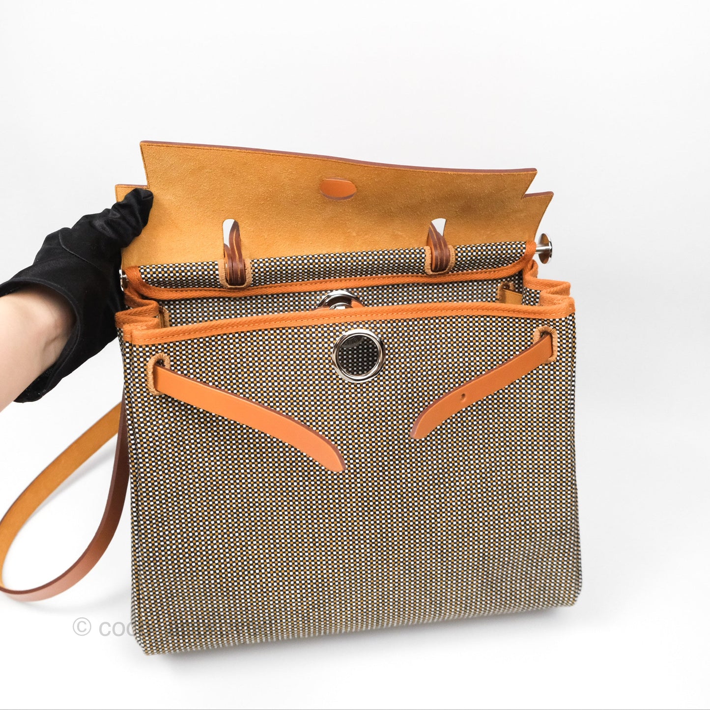 Hermès Herbag Zip 31 Natural Vache Hunter Black Toile GM Palladium Hardware