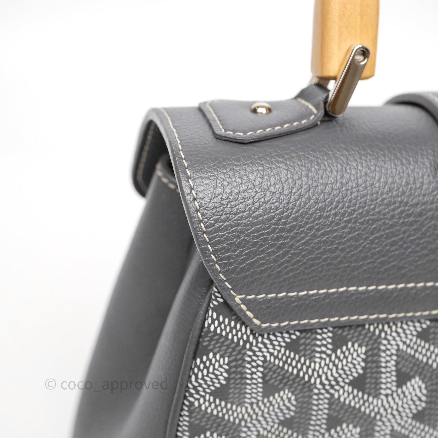 Goyard Saïgon Mini Bag Chevroches Calfskin Grey Silver Hardware