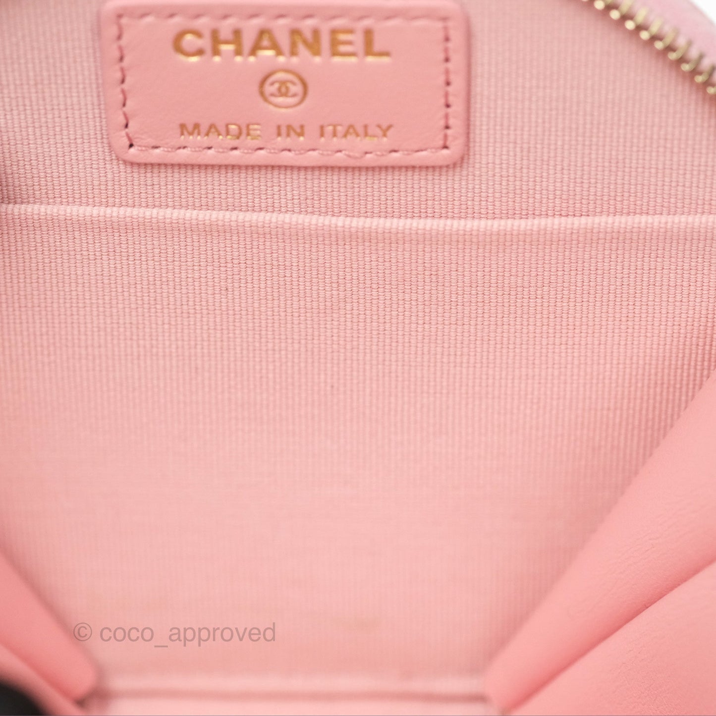 Chanel Mini Round Vanity Bag Handle With Care Pink Caviar 22C