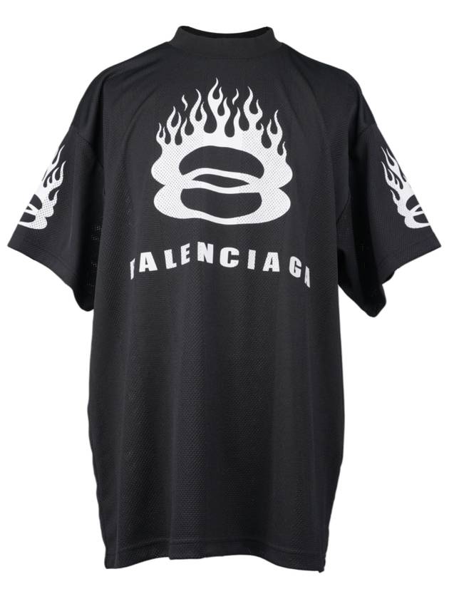 Luxury Balenciaga Logo Print Crew Neck Short Sleeve T-Shirt Black