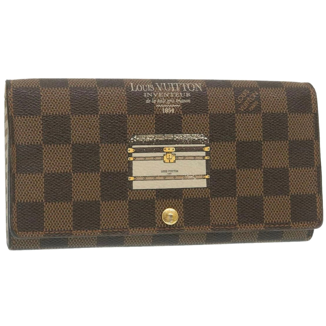 LOUIS VUITTON Ebene Portefeiulle Sarah Long Wallet Trunk N61739 LV 29413