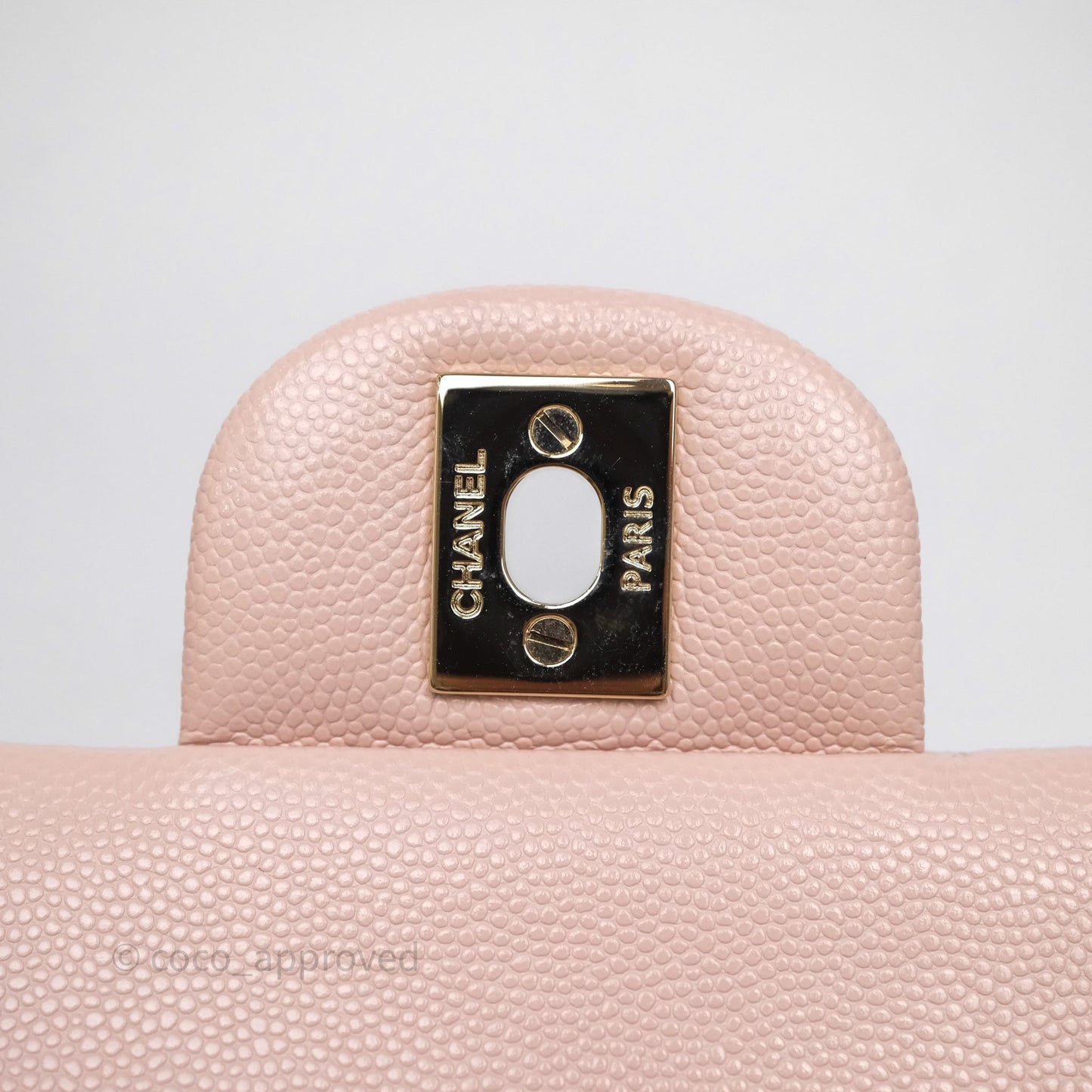Chanel Classic M/L Medium Flap Quilted Pink Caviar Gold Hardware