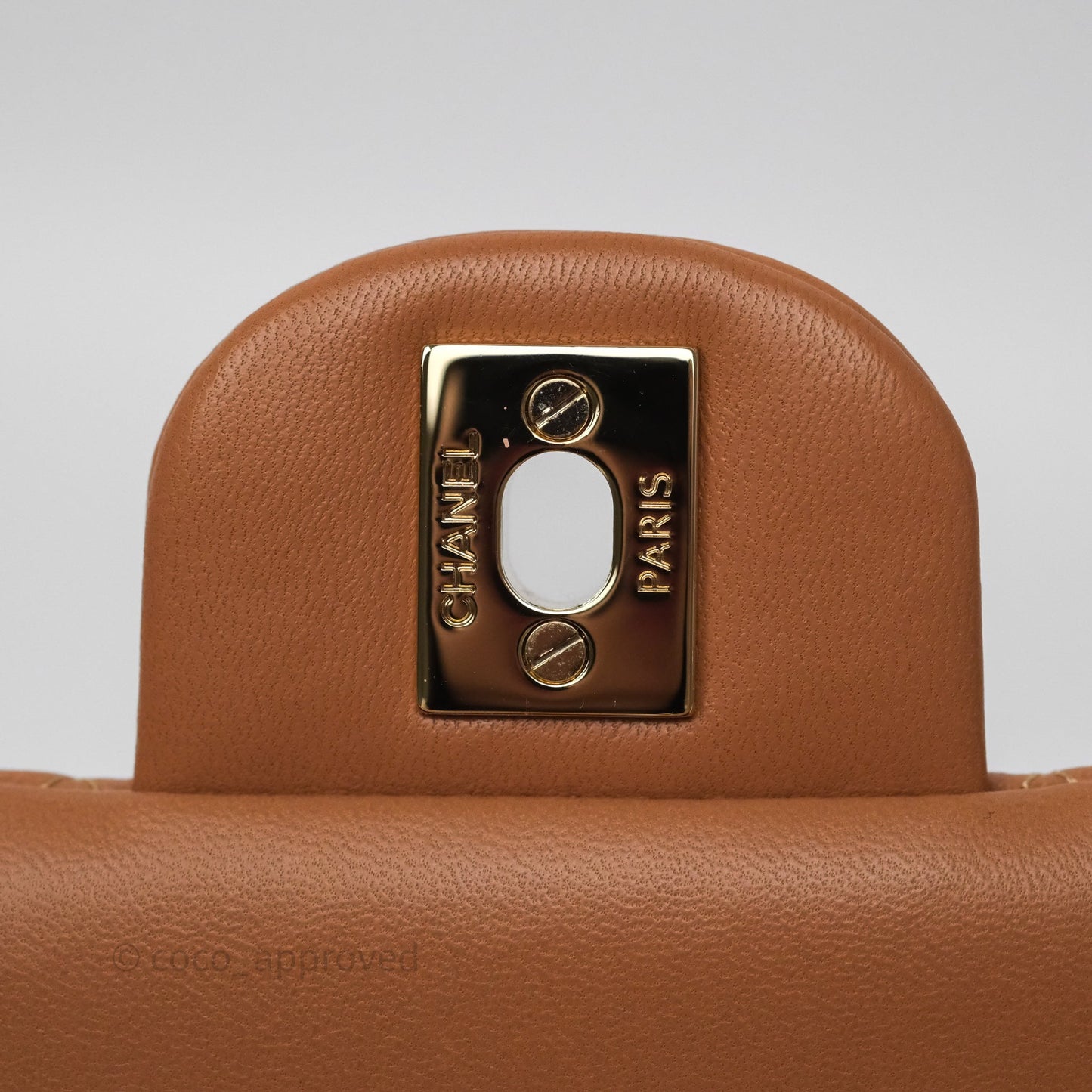 Chanel Mini Rectangular Flap Quilted Caramel Beige Lambskin Gold Hardware