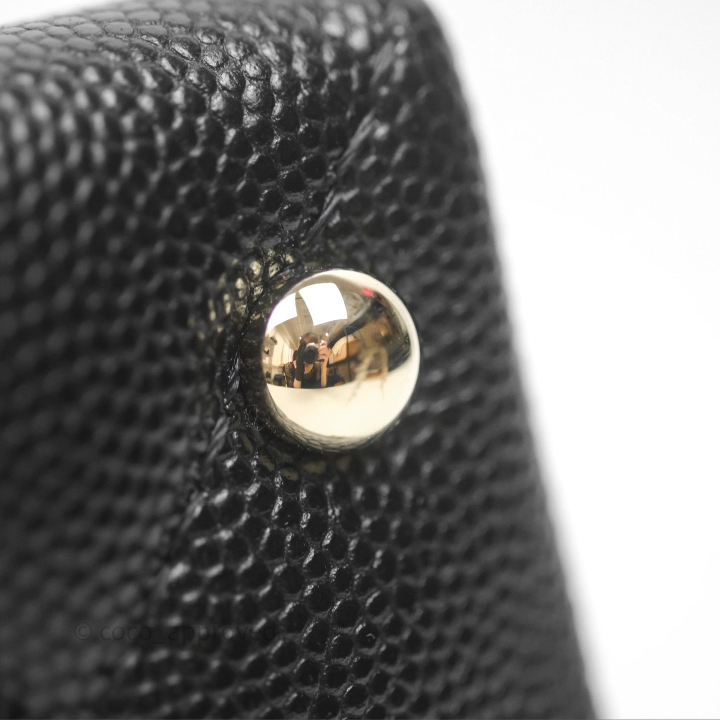 Chanel Quilted Small Top Handle Flap Bag Black Caviar Gold Hardware