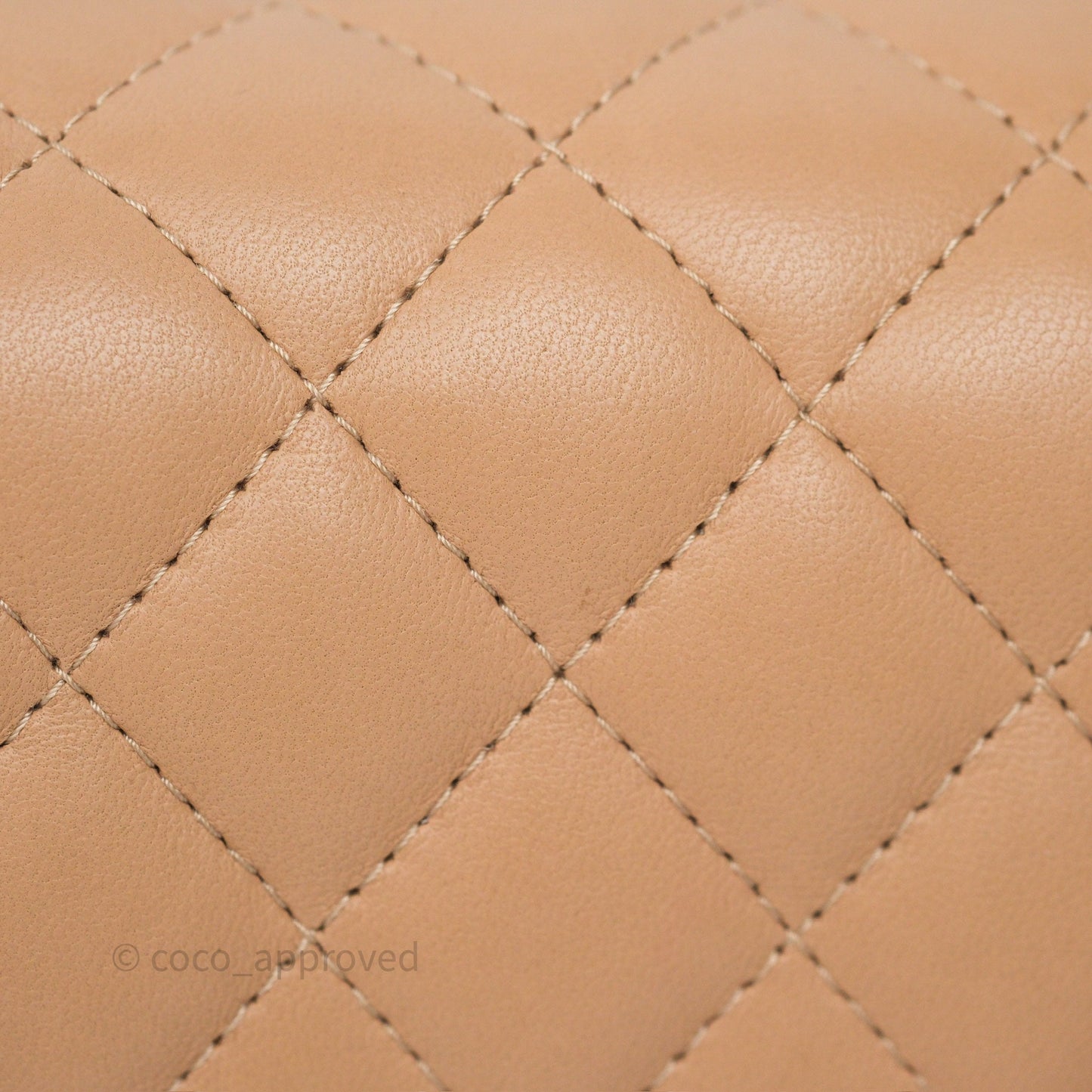 Chanel Mini Rectangular Quilted Beige Lambskin Gold Hardware