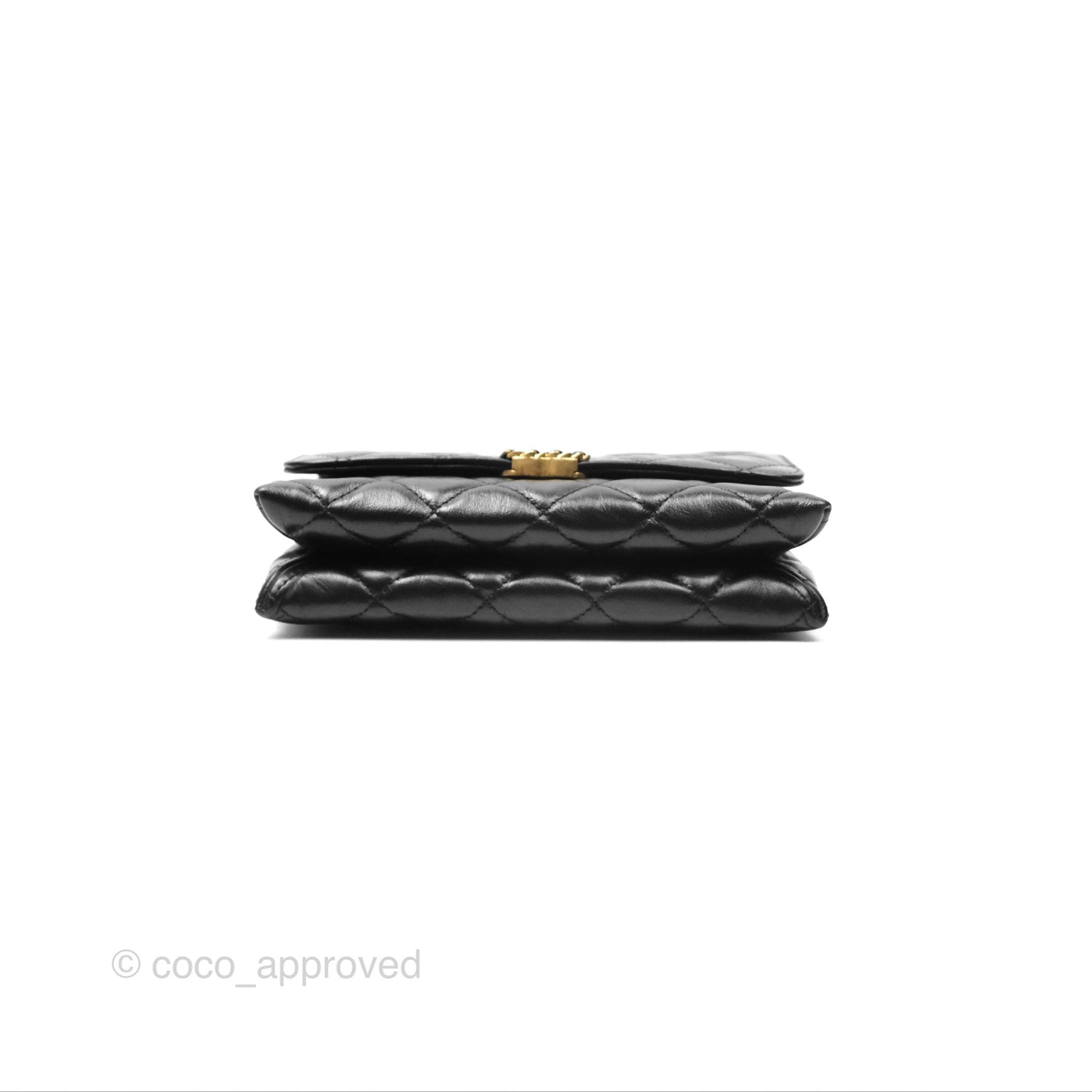 Chanel Mini Flap Bag Black Aged Calfskin Aged Gold Hardware 23K