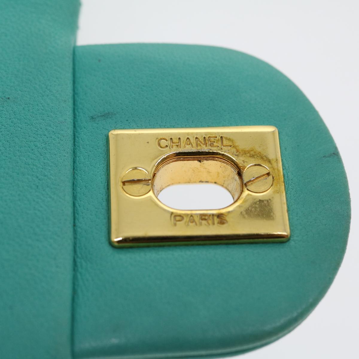CHANEL Mini Matelasse Flap Chain Shoulder Bag Lamb Skin Light Blue  29527A