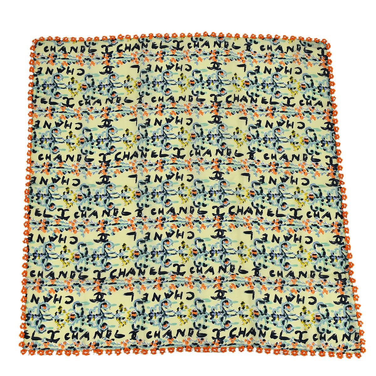 Chanel Scarf Light Green 94C #38 Small New 94C #38
