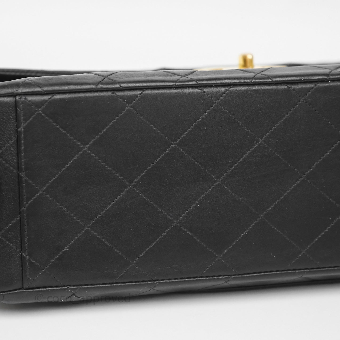 Chanel Vintage XL Jumbo Single Flap Black Lambskin 24K Gold Hardware