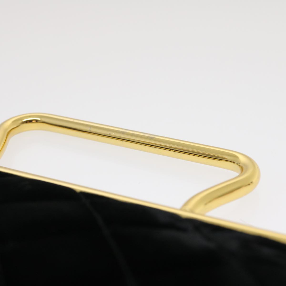 CHANEL Turn Lock Flap Matelasse Hand Bag velvet Black Gold CC  29565A
