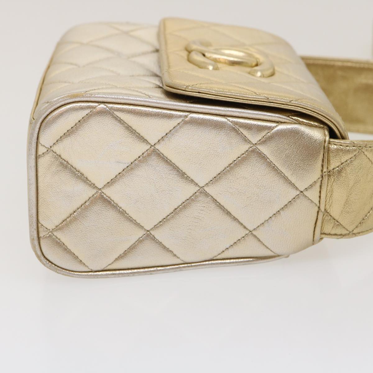 Luxury Chanel Matelasse Shoulder Bag Lamb Skin Gold CC  29567A