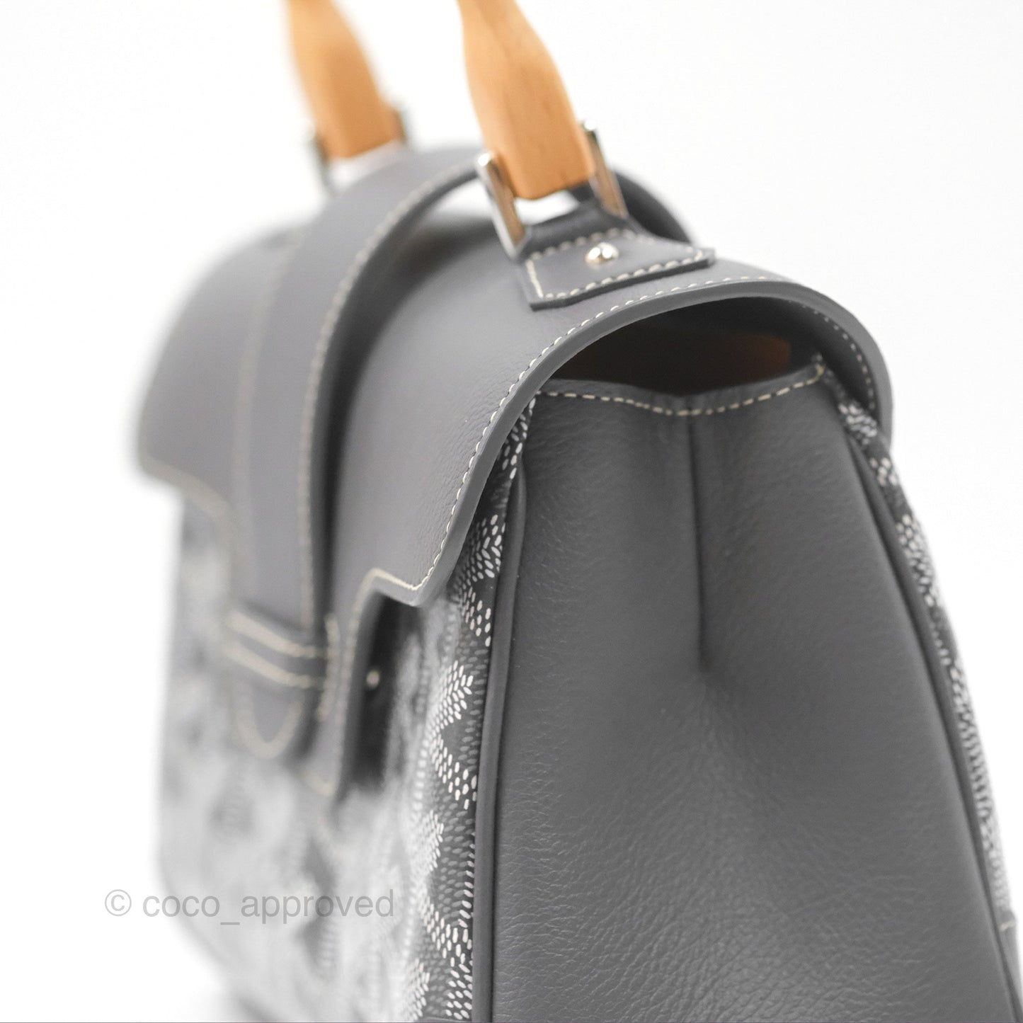 Goyard Saïgon Mini Bag Chevroches Calfskin Grey Silver Hardware