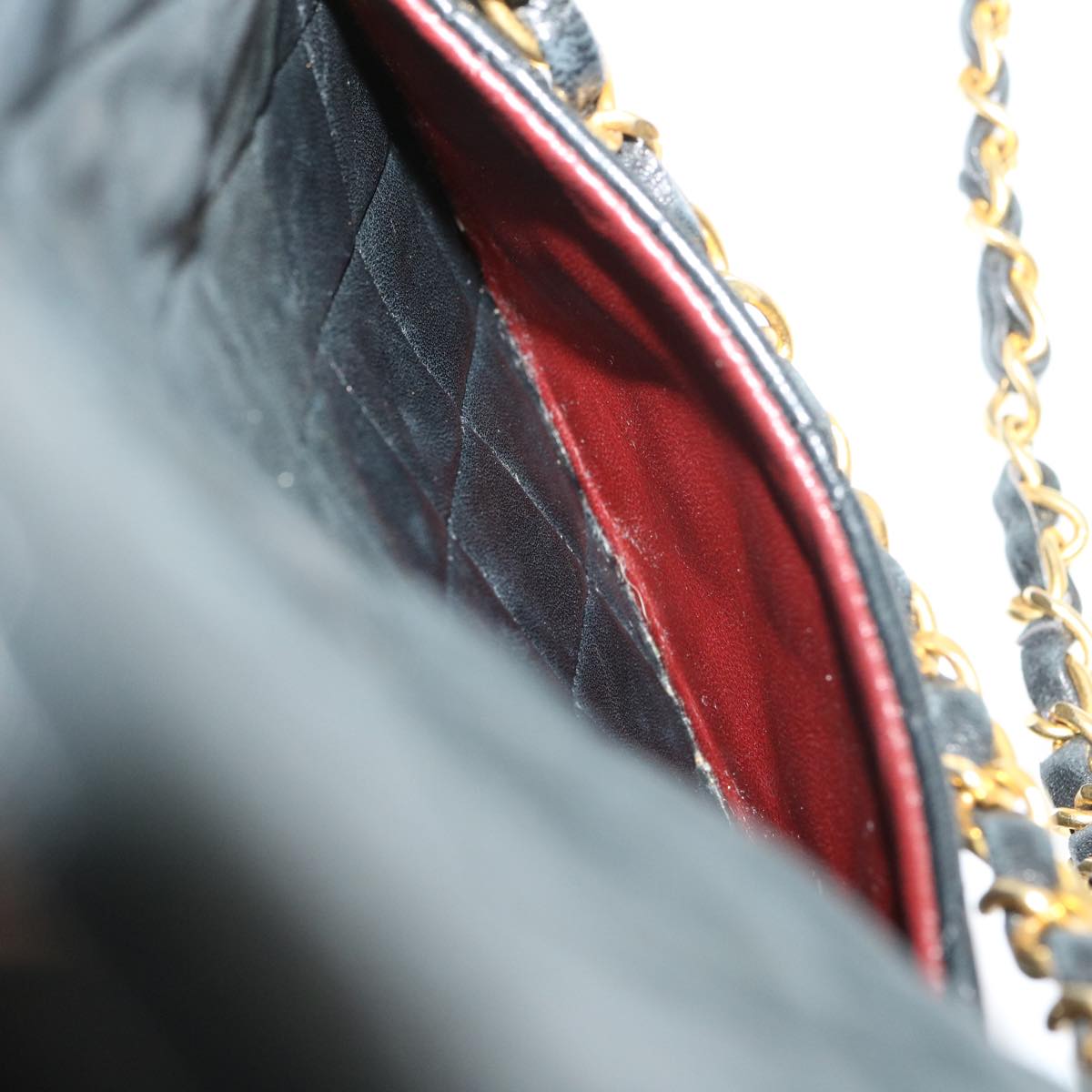 CHANEL Classic Matelasse 25 Chain Flap Shoulder Bag Lamb Skin Black  29592A
