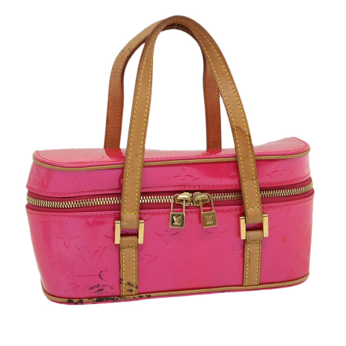 LOUIS VUITTON Vernis Sullivan Horizontal PM Hand Bag Pink M91269 LV 29593