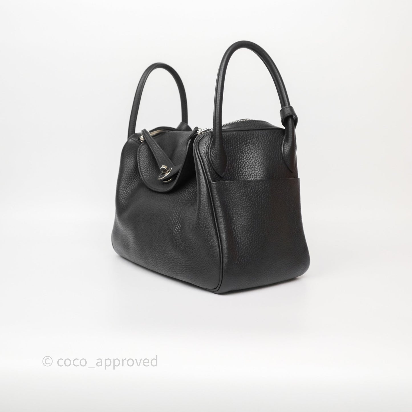 Hermès Lindy 30 Black Clemence Palladium Hardware