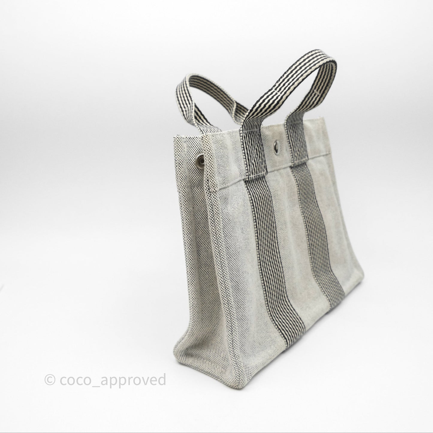 Hermès Herline Tote Bag Grey Canvas Palladium Hardware