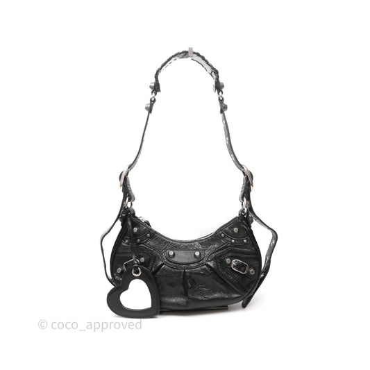 Balenciaga Le Cagole Shoulder Bag Black Calfskin Silver Hardware