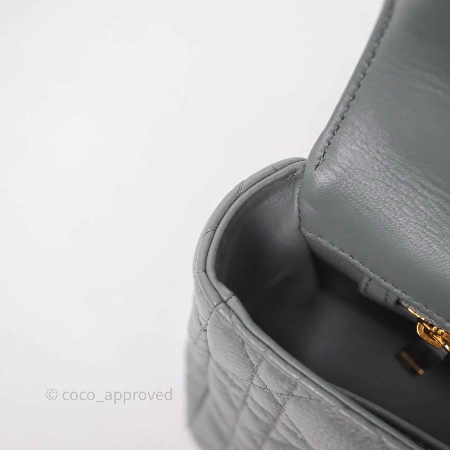 Christian Dior Caro Bag Medium Stone Grey Cannage Calfskin Gold Hardware