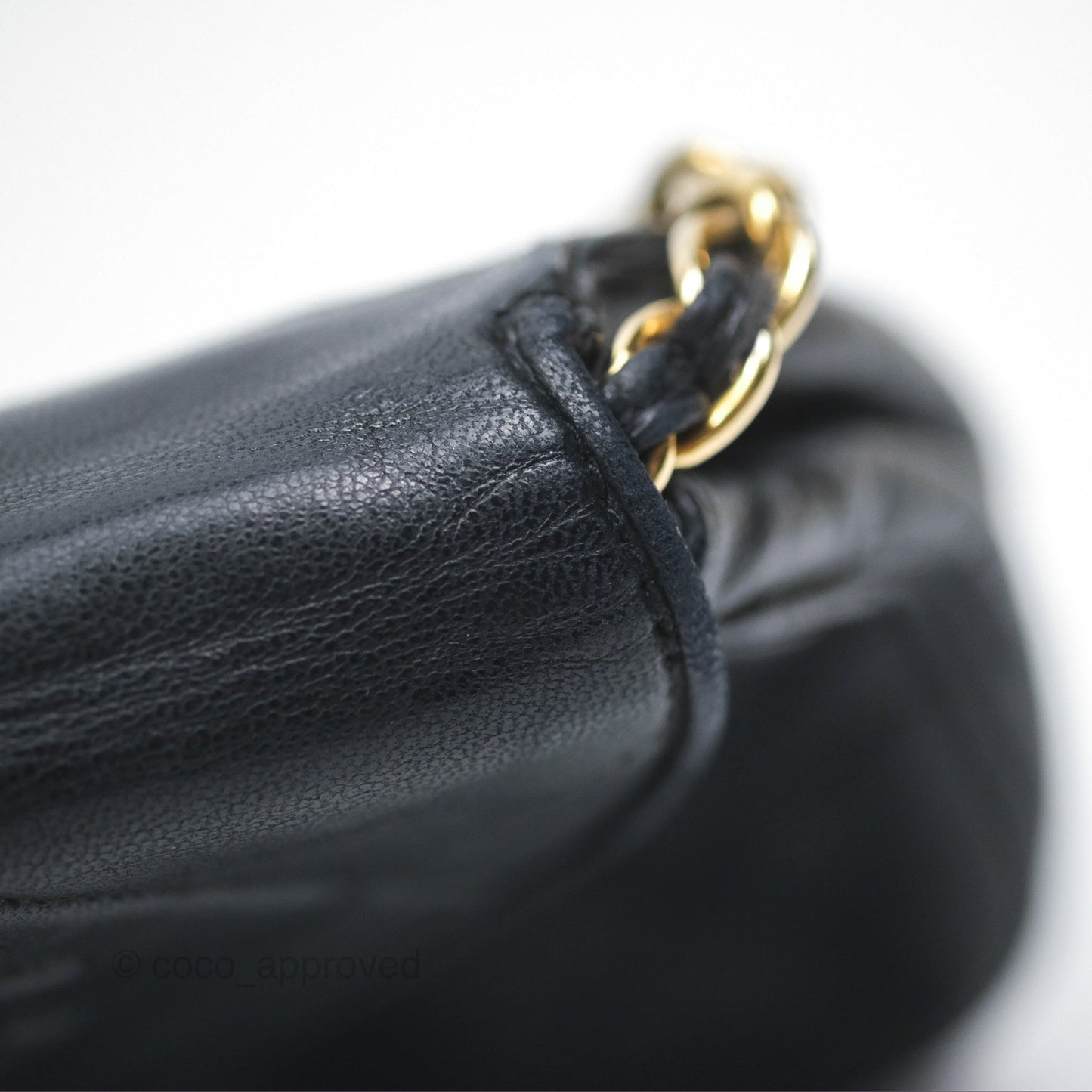 Chanel Vintage Mini Clutch with Chain Black Lambskin Gold Hardware