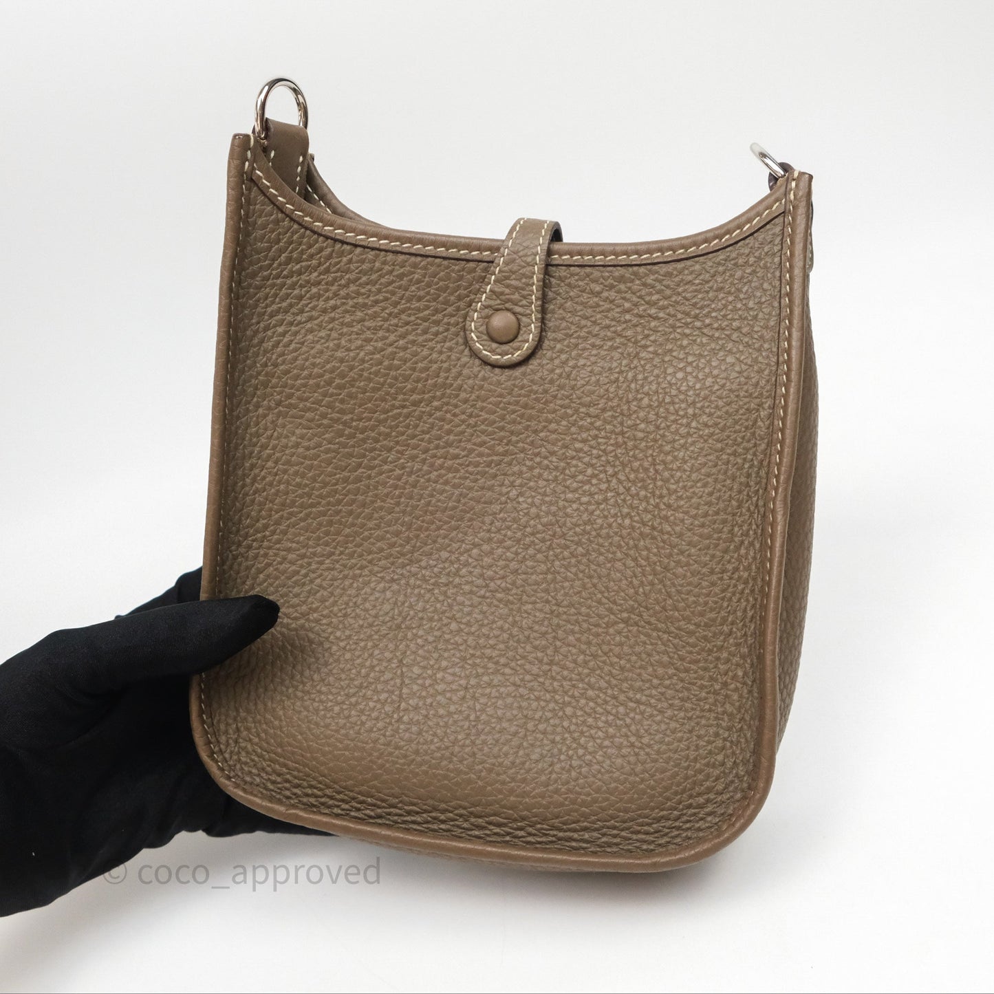 Hermès Mini Evelyne 16 Etoupe Clemence Palladium Hardware