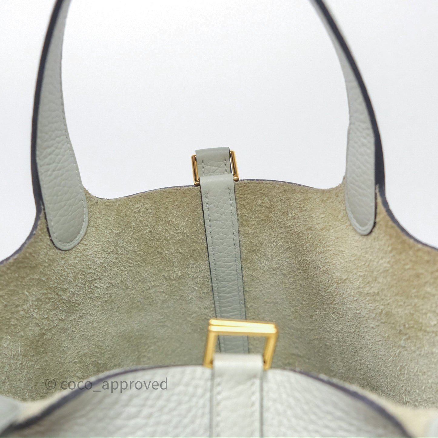 Hermès Picotin Lock 18 Gris Névé 0V Clemence Gold Hardware