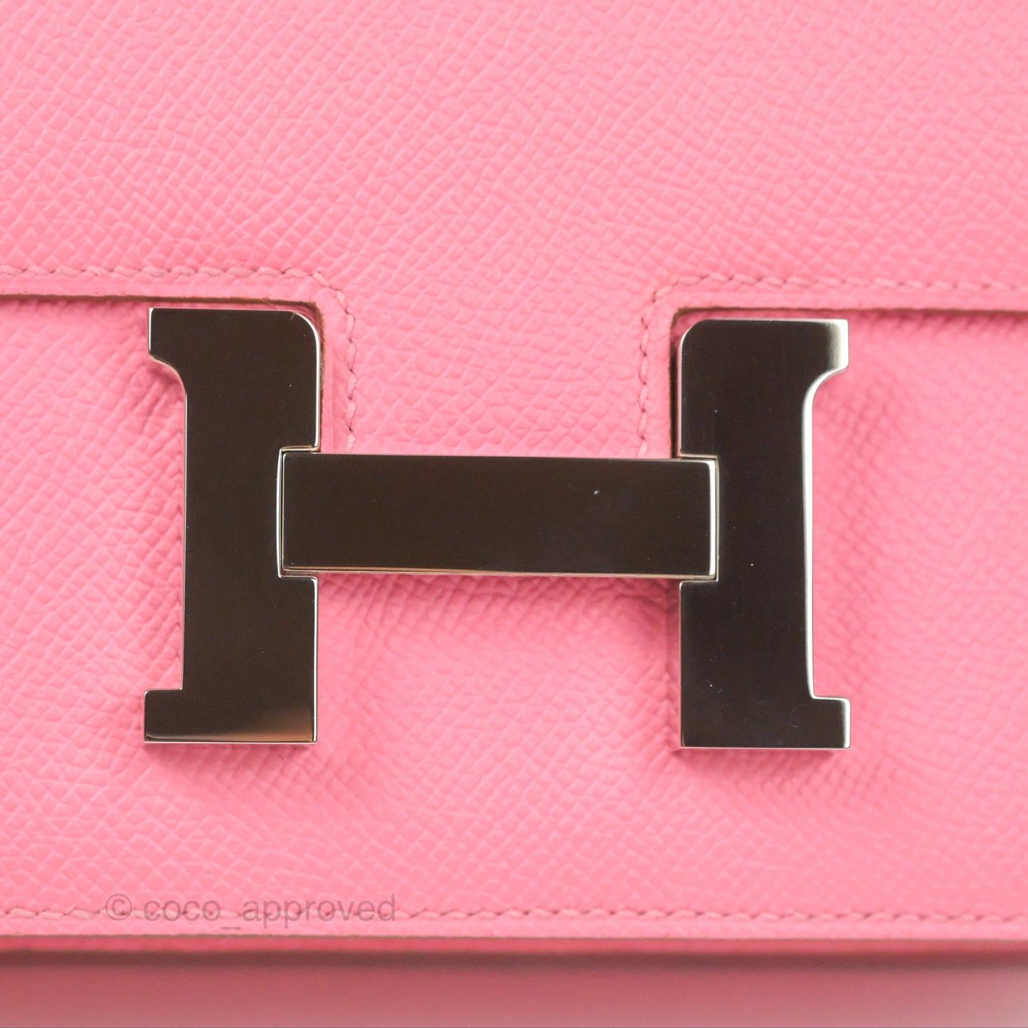 Hermès Constance Mini 18cm Rose d'ete Epsom Palladium Hardware