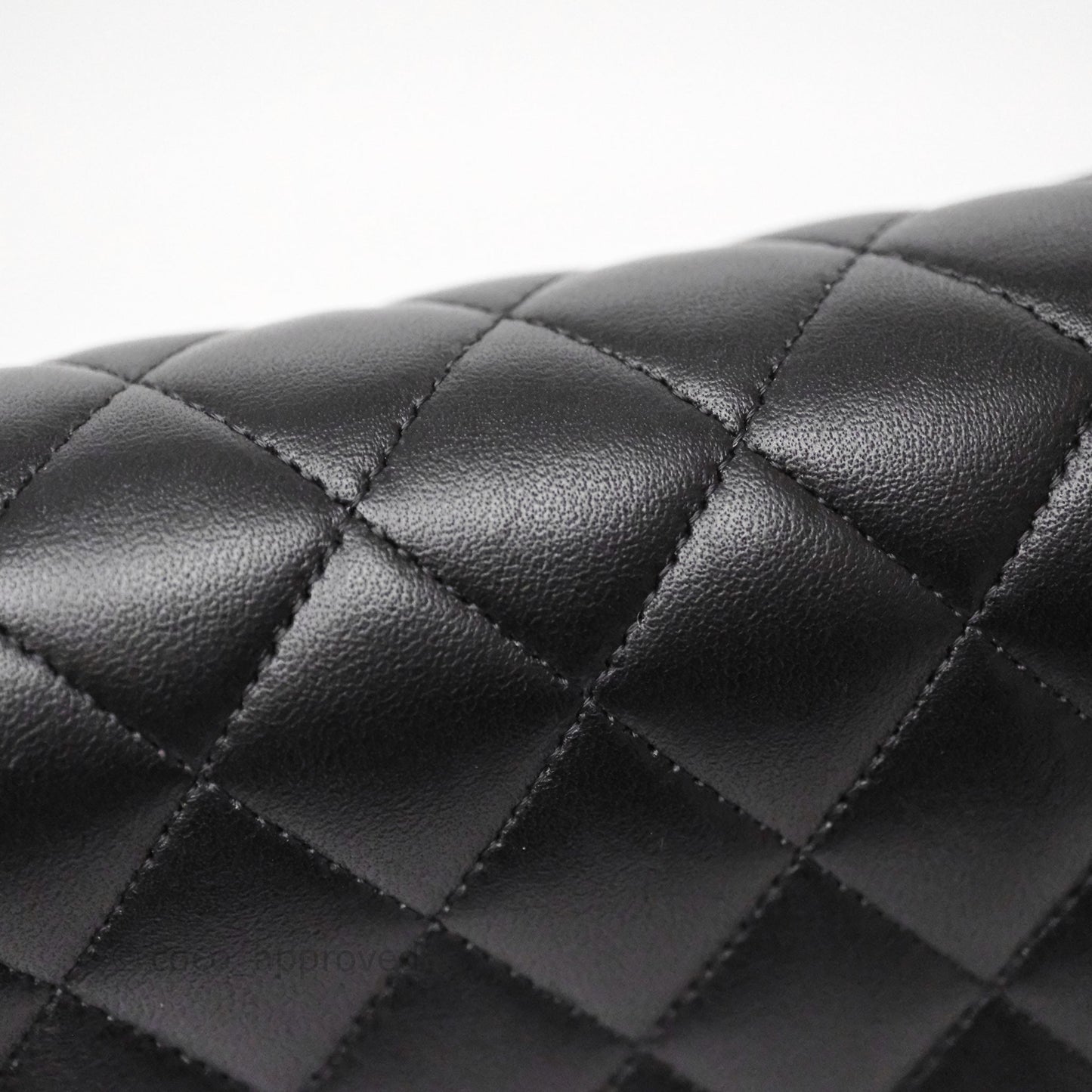 Chanel Classic M/L Medium Flap Quilted Black Lambskin Gold Hardware