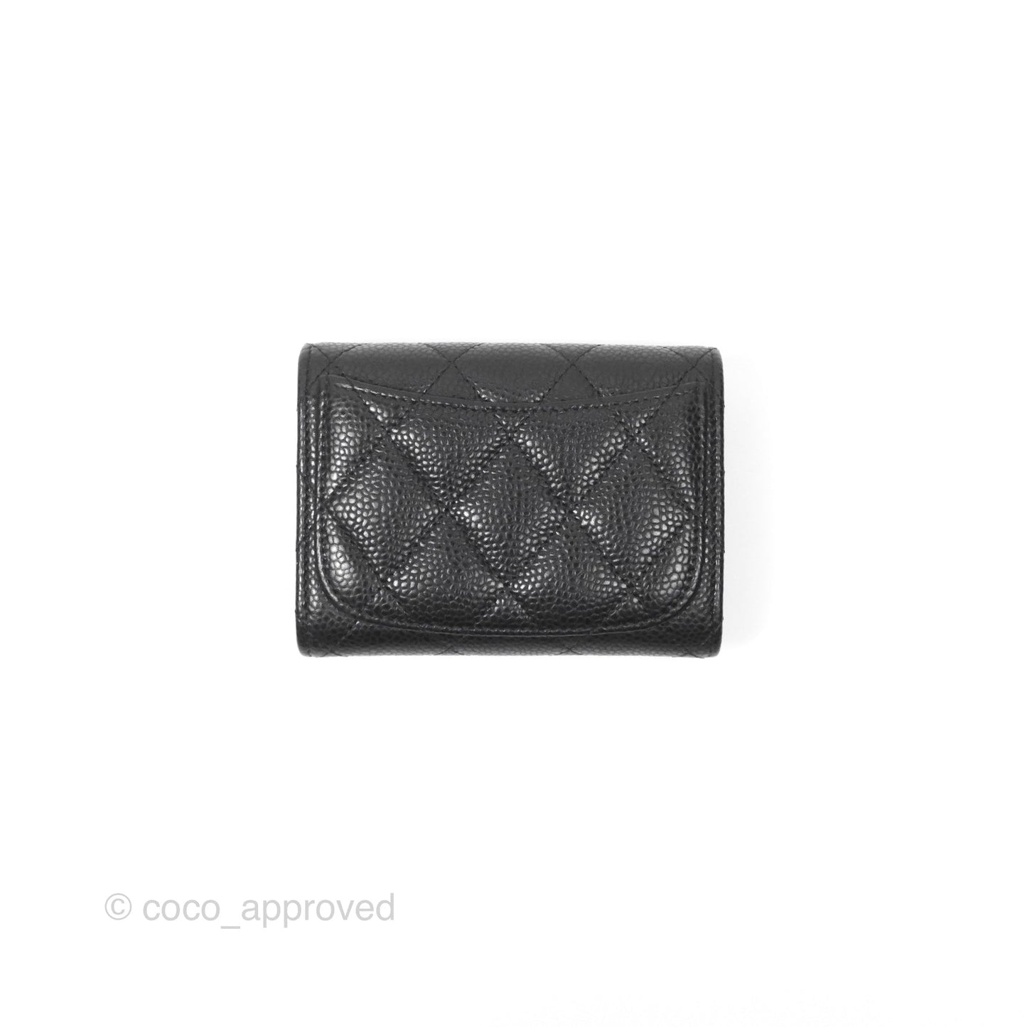 Chanel Caviar Quilted Flap Card Holder Black Gold Hardware