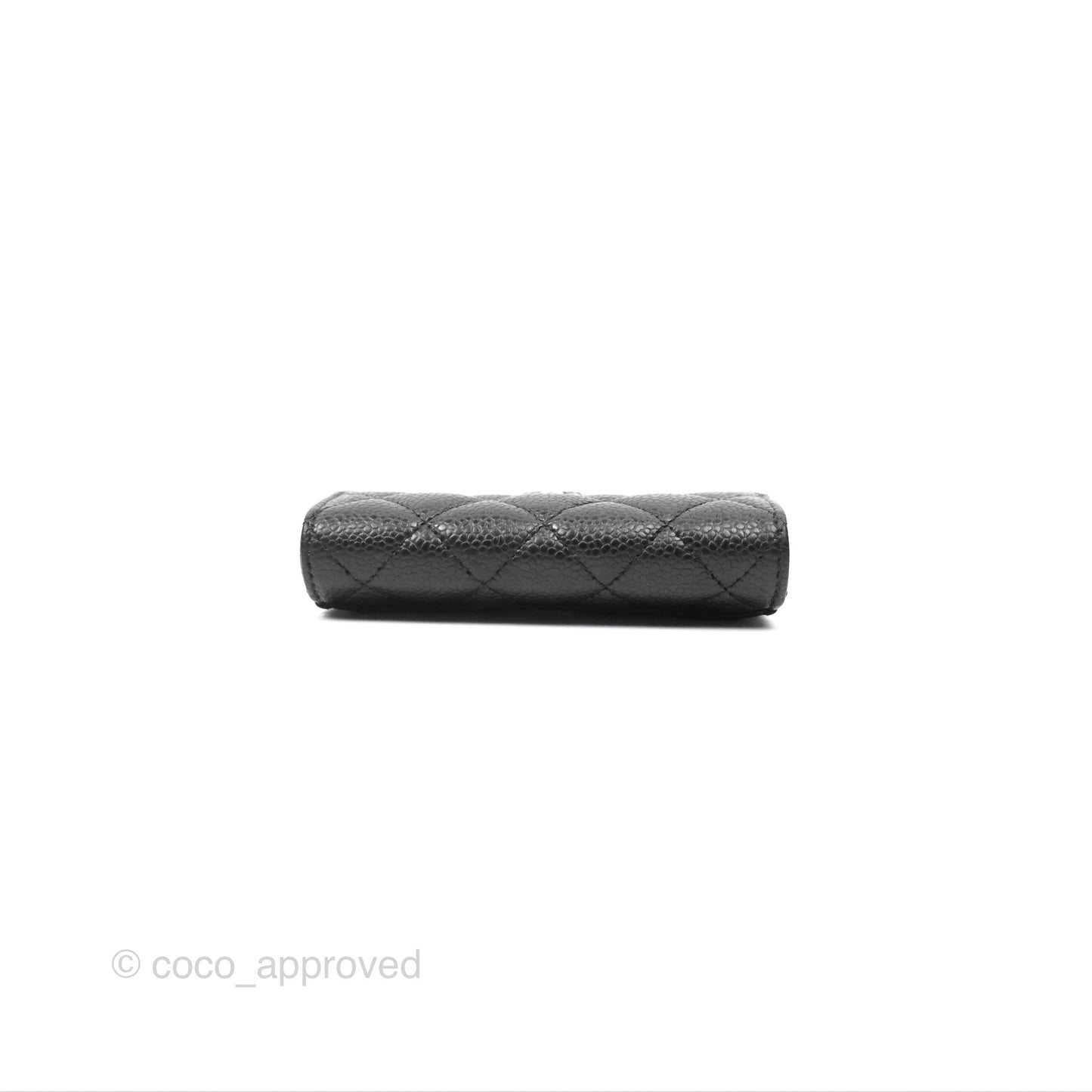 Chanel Quilted Flap Card Holder Black Caviar Silver Hardware