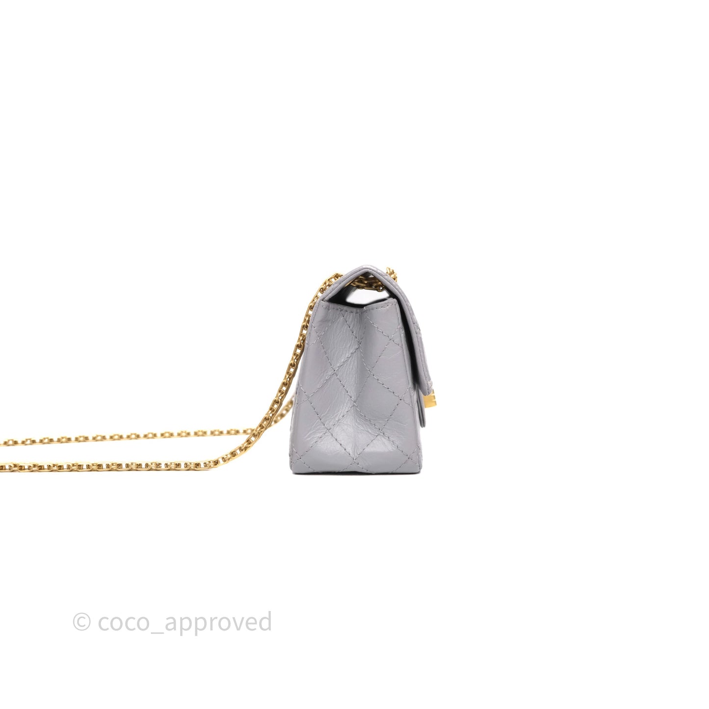 Chanel Mini Reissue 224 Grey Aged Calfskin Aged Gold Hardware