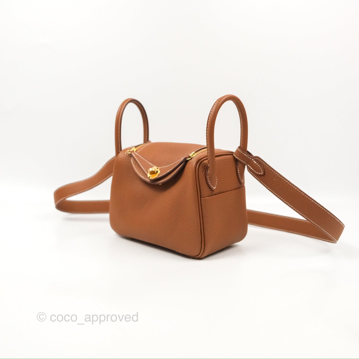 Hermès Mini Lindy 20 Gold Clemence Gold Hardware