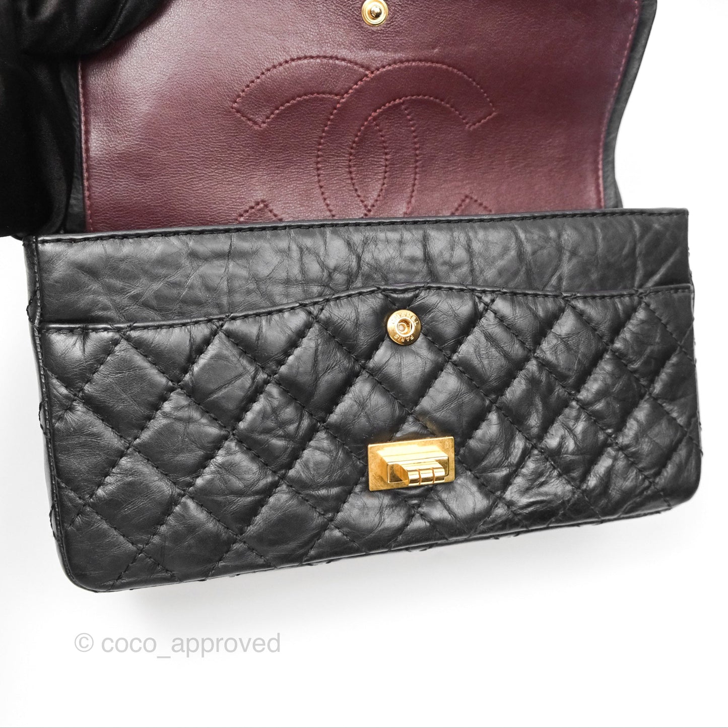 Chanel Reissue 225 Quilted Black Aged Calfskin Aged Gold Hardware