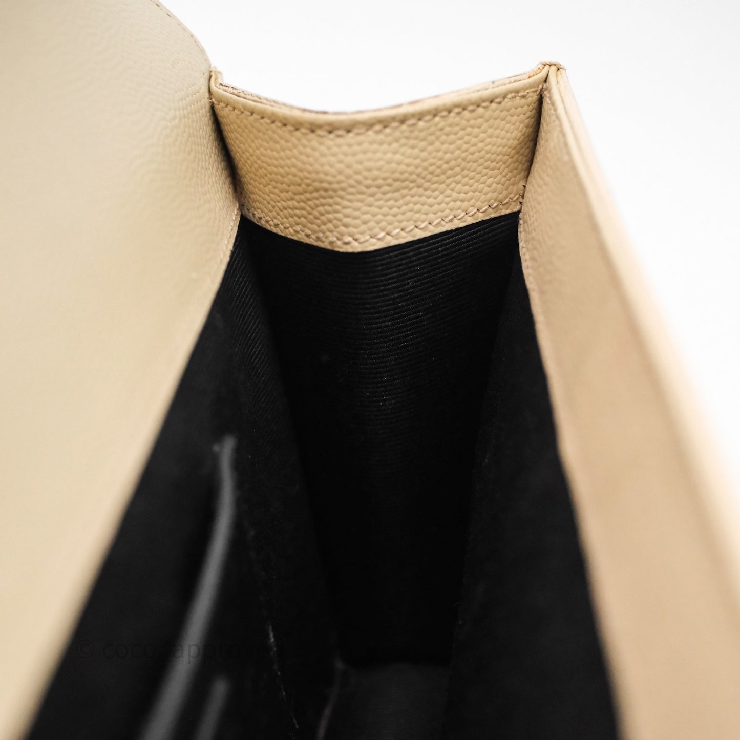 Saint Laurent Kate Clutch Monogram Beige Grain De Poudre Gold Hardware