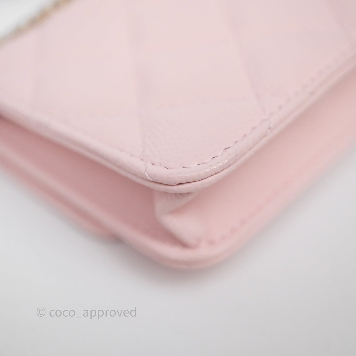 Chanel Mini Wallet With Chain Light Pink Caviar Gold Hardware