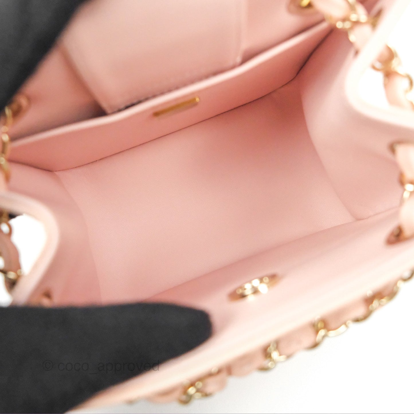 Chanel Mini Bucket Tote Pink Caviar Gold Hardware 22S