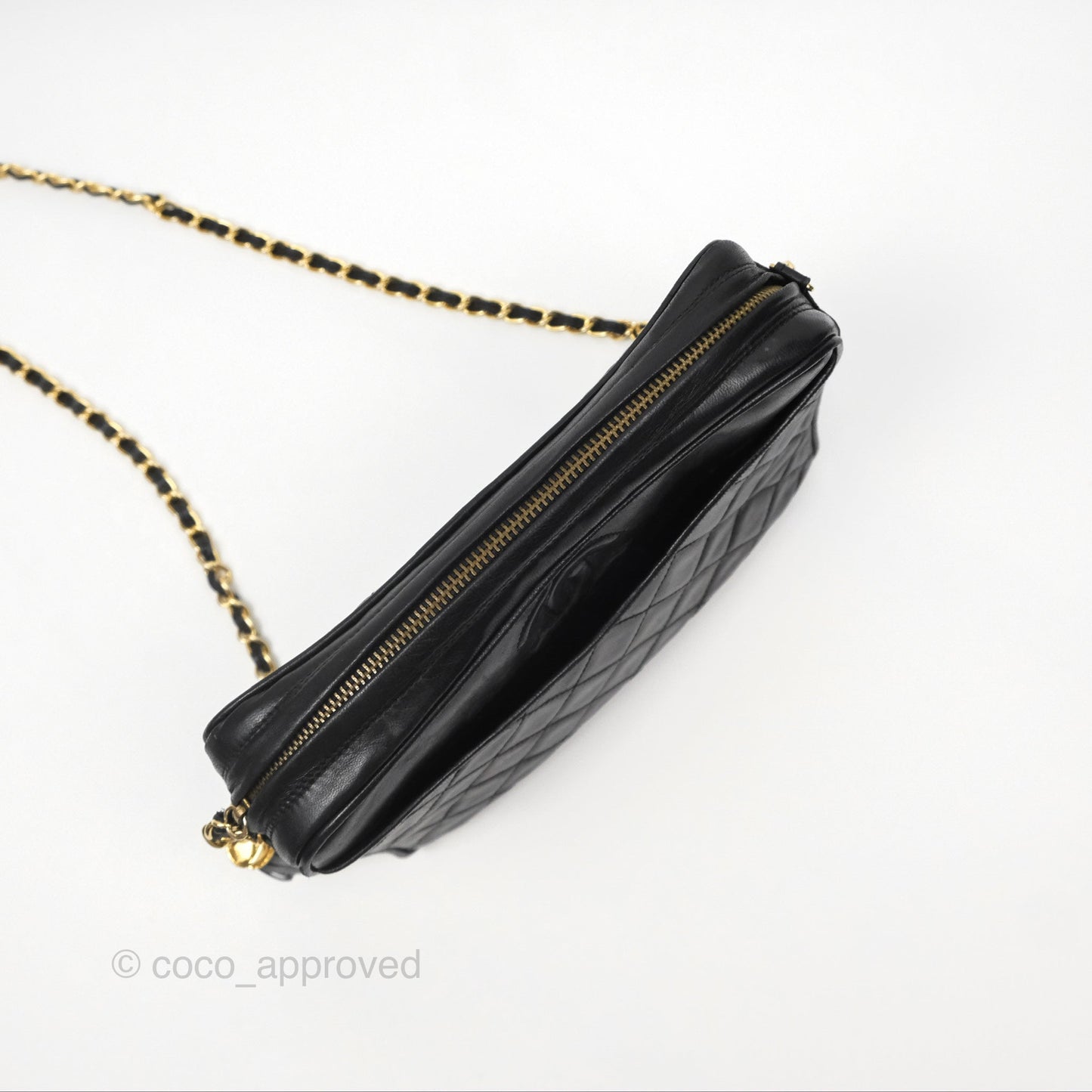 Chanel Vintage Camera Bag Black Lambskin Gold Hardware