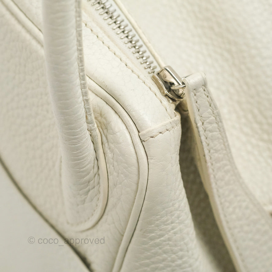 Hermes Lindy 30 White Clemence Palladium Hardware