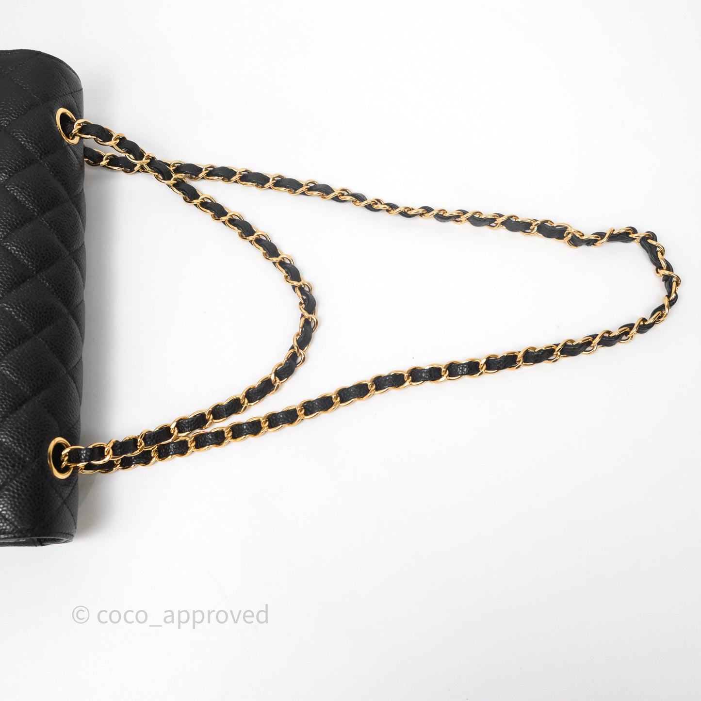 Chanel Classic M/L Medium Flap Quilted Black Caviar Gold Hardware